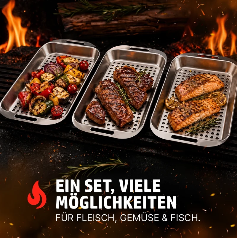 HENSSLERS Grillkorb Set