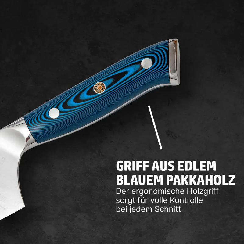 HENSSLERS Damast Messerset - Blue Edition