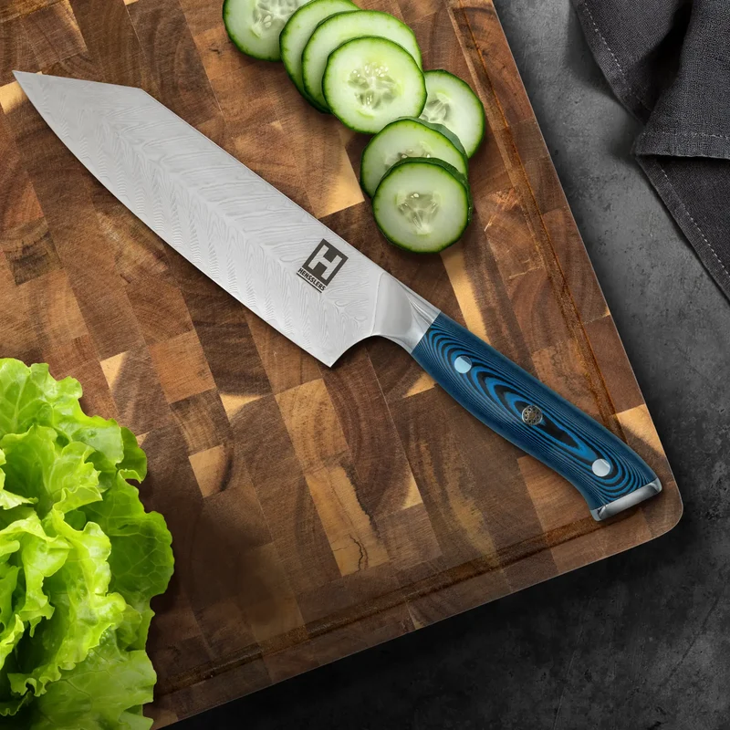 HENSSLERS Damast Bunka Messer - Blue Edition