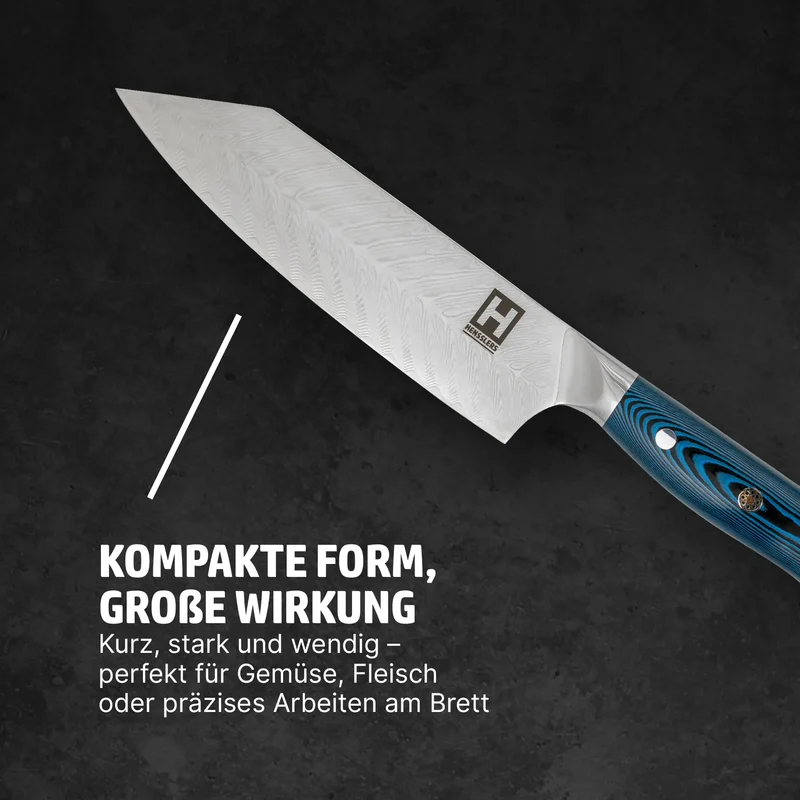 HENSSLERS Damast Bunka Messer - Blue Edition