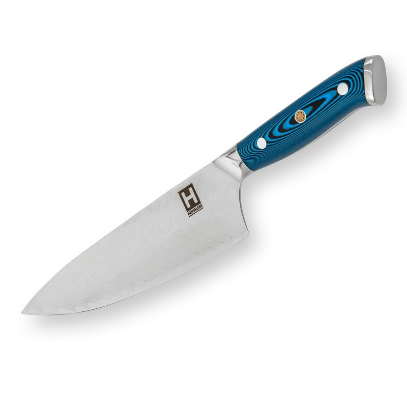 HENSSLERS Damast Kochmesser - Blue Edition