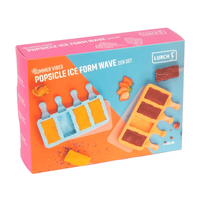Lurch Popsicle Silikon 2er Set mit Deckel Eisform für Eis am Stiel,