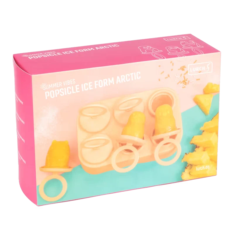 LURCH Popsicle IceForm Arctic – Silikon-Eisformen für 6 Eis am Stiel mit Tiermotiven