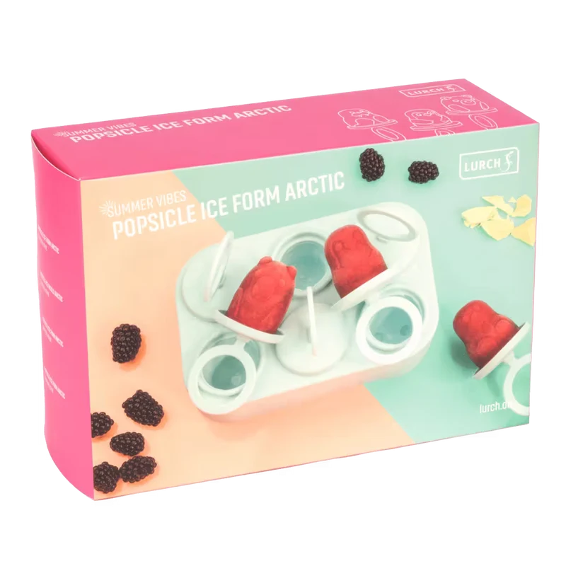 LURCH Popsicle IceForm Arctic – Silikon-Eisformen für 6 Eis am Stiel mit Tiermotiven