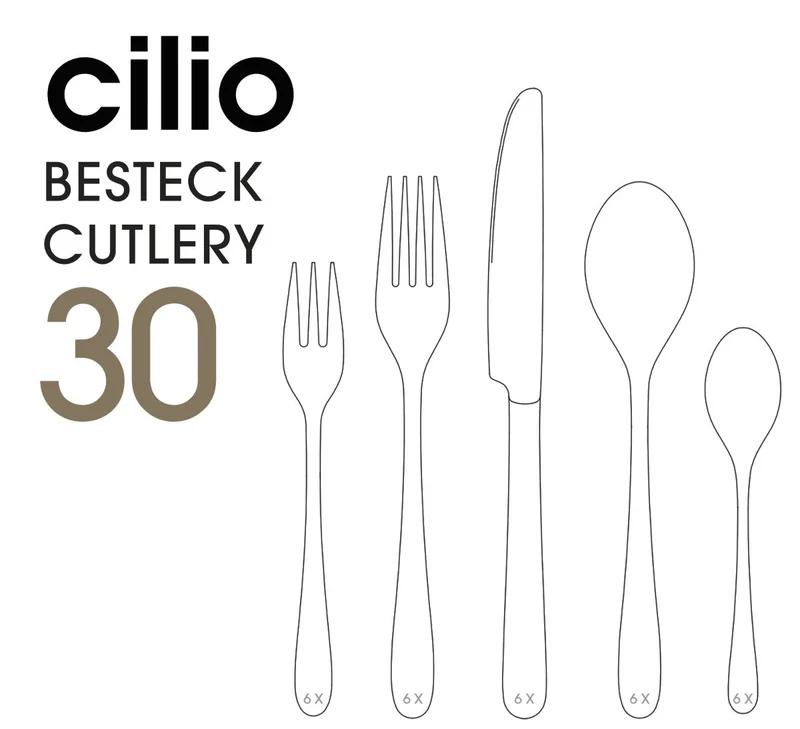 Cilio Besteck-Set ROMA 30-teilig Edelstahl poliert