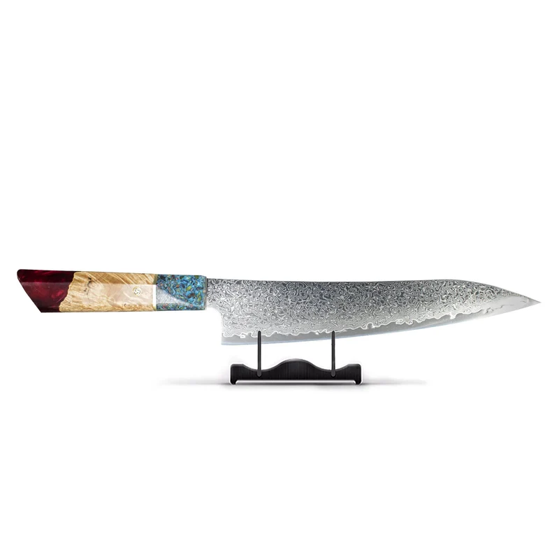 Shinrai Knives - Ruby Epoxy Jewels - Damast-Kochmesser 23 cm - Sonderausgabe