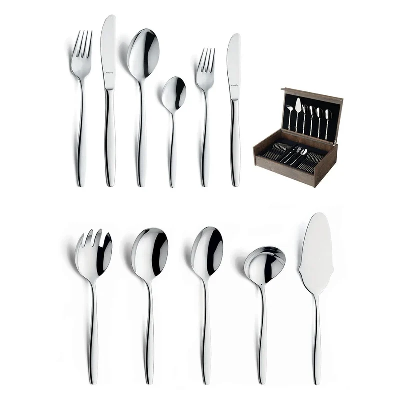 Amefa - Florence 78-teiliges Besteckset 12 Personen Hochglanz - Silberfarben