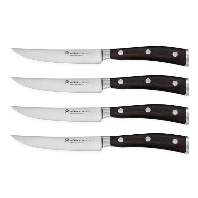 Wüsthof - Ikon Steakmesser-Set 4-teilig - Holzgriff