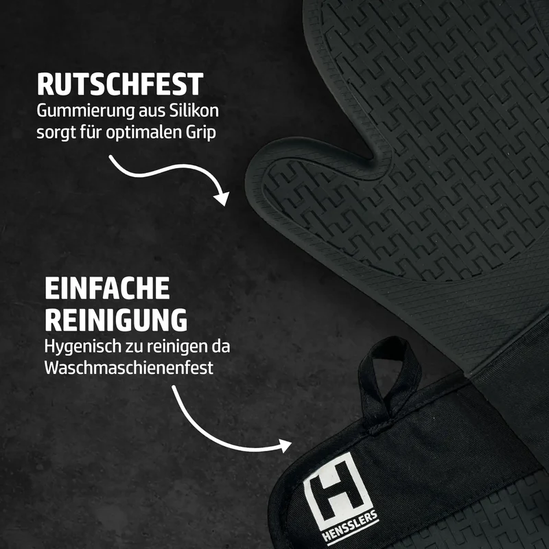 HENSSLERS Ofenhandschuh und Topflappen Set