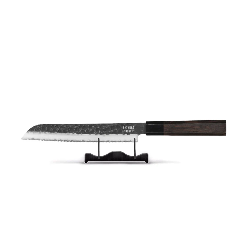Shinrai Knives – Blackout Edition Damast-Brotmesser 20 cm