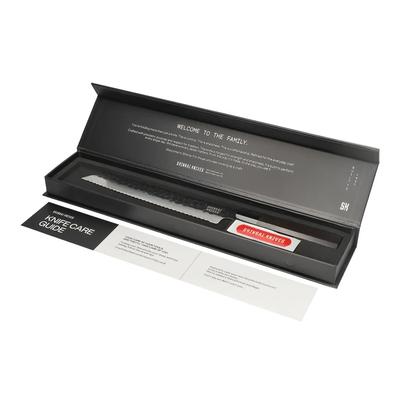 Shinrai Knives – Blackout Edition Damast-Brotmesser 20 cm