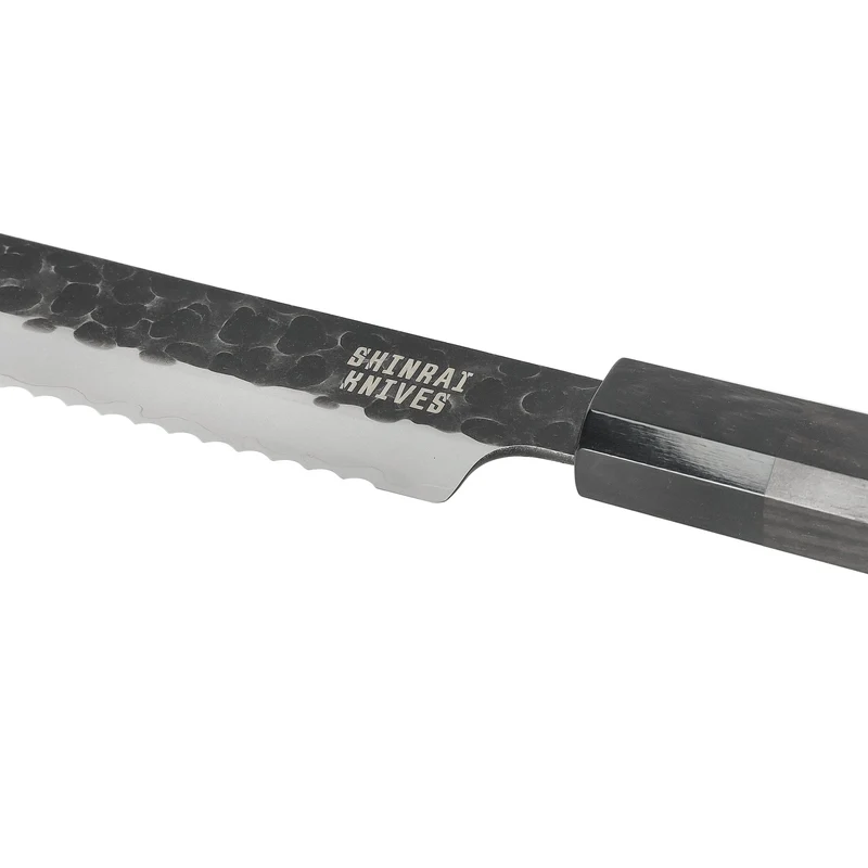 Shinrai Knives – Blackout Edition Damast-Brotmesser 20 cm