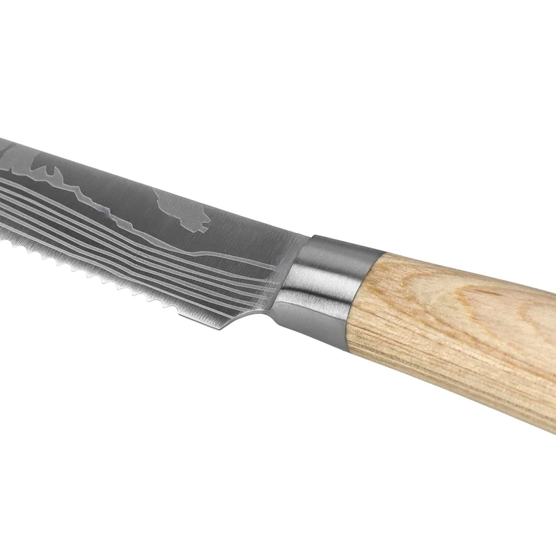 Shinrai Knives – Akari Damastmuster, 4 Steakmesser, 12 cm