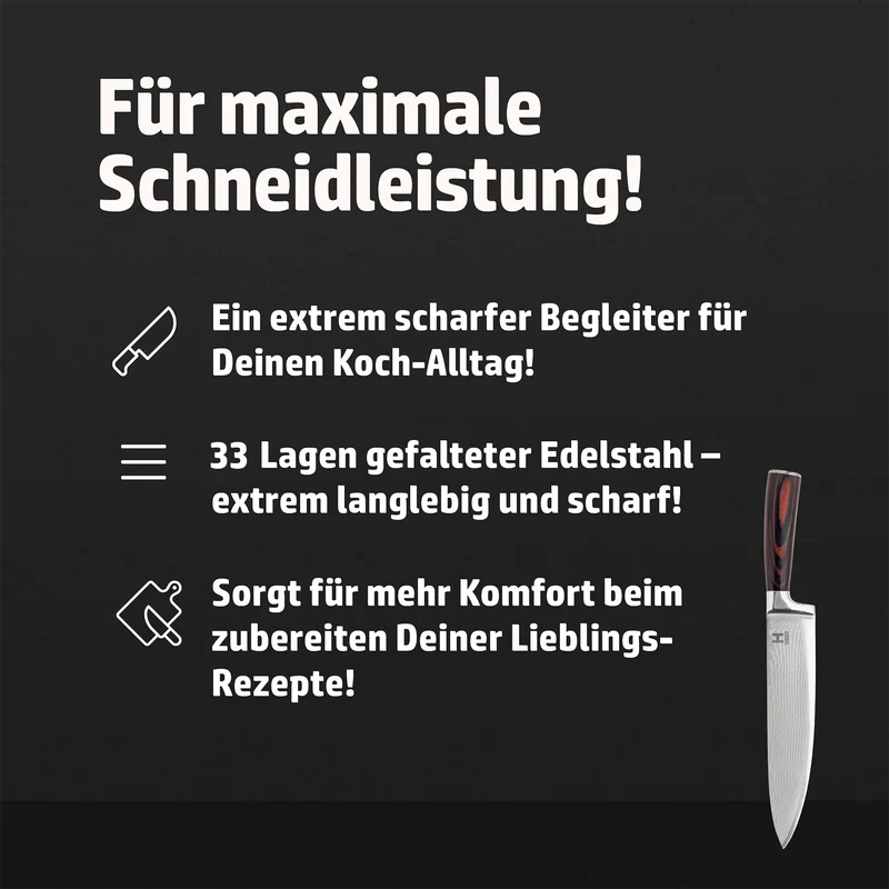 HENSSLERS Damast Kochmesser
