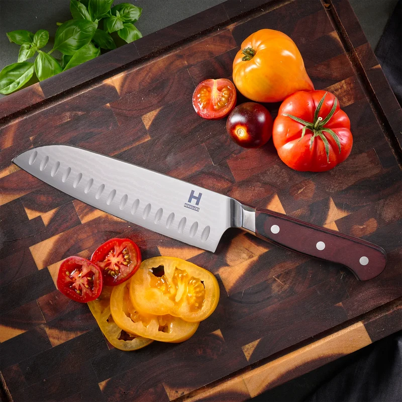HENSSLERS Damast Santoku Messer