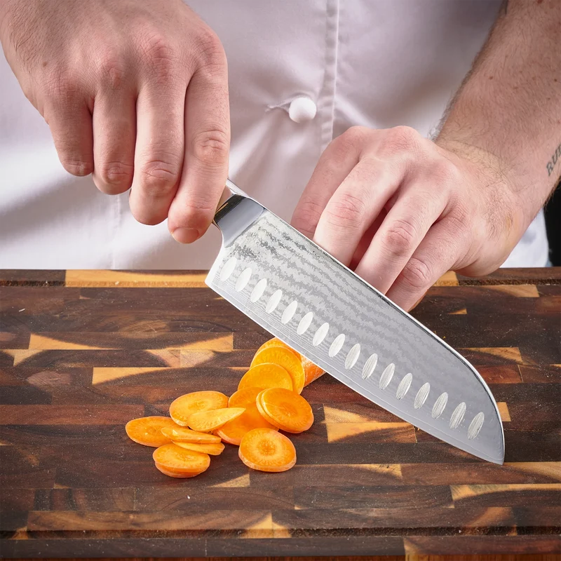 HENSSLERS Damast Santoku Messer