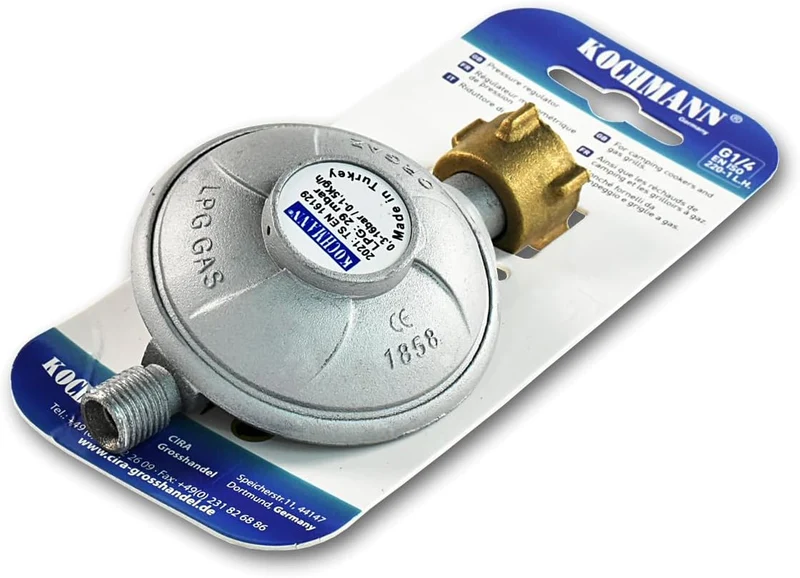 Kochmann® 29mbar Gasdruckregler 1/4" Gas DruckmindererLinksgewinde