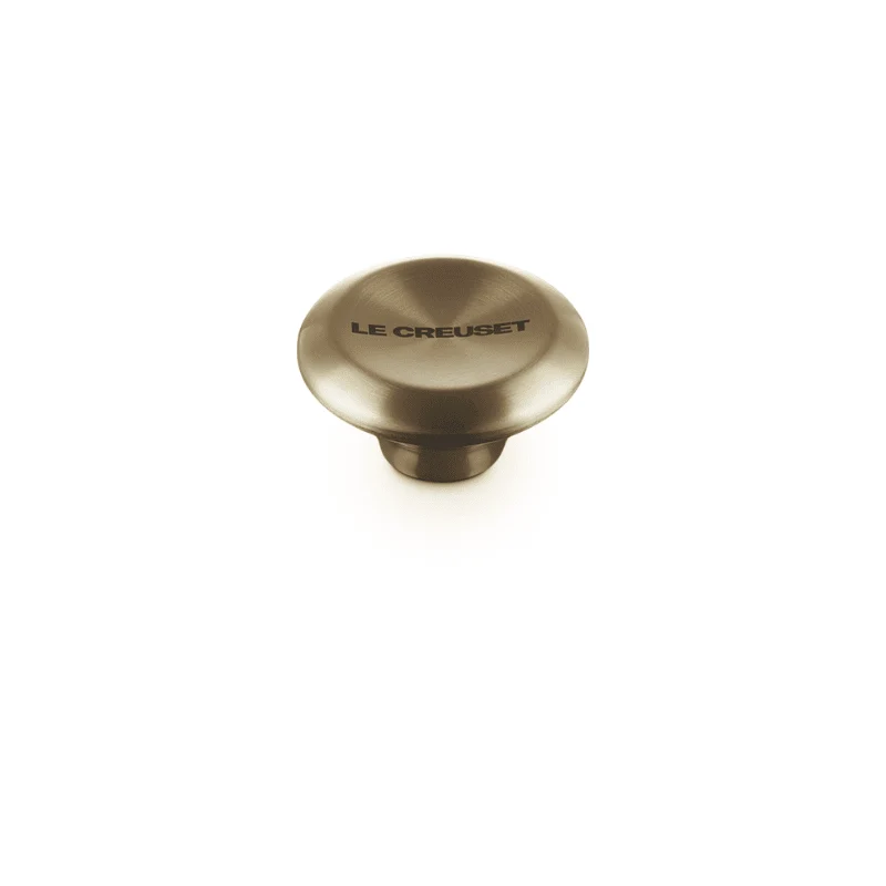 Le Creuset - Edelstahlknopf - Rund - Hellgold - 5 cm