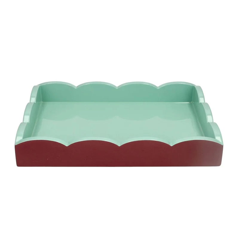 Addison Ross - Tablett Scalloped - Cherry/Eau de Nill - 28x20 cm