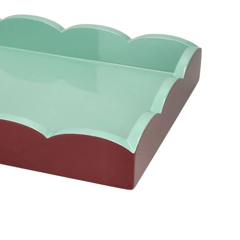 Addison Ross - Tablett Scalloped - Cherry/Eau de Nill - 28x20 cm