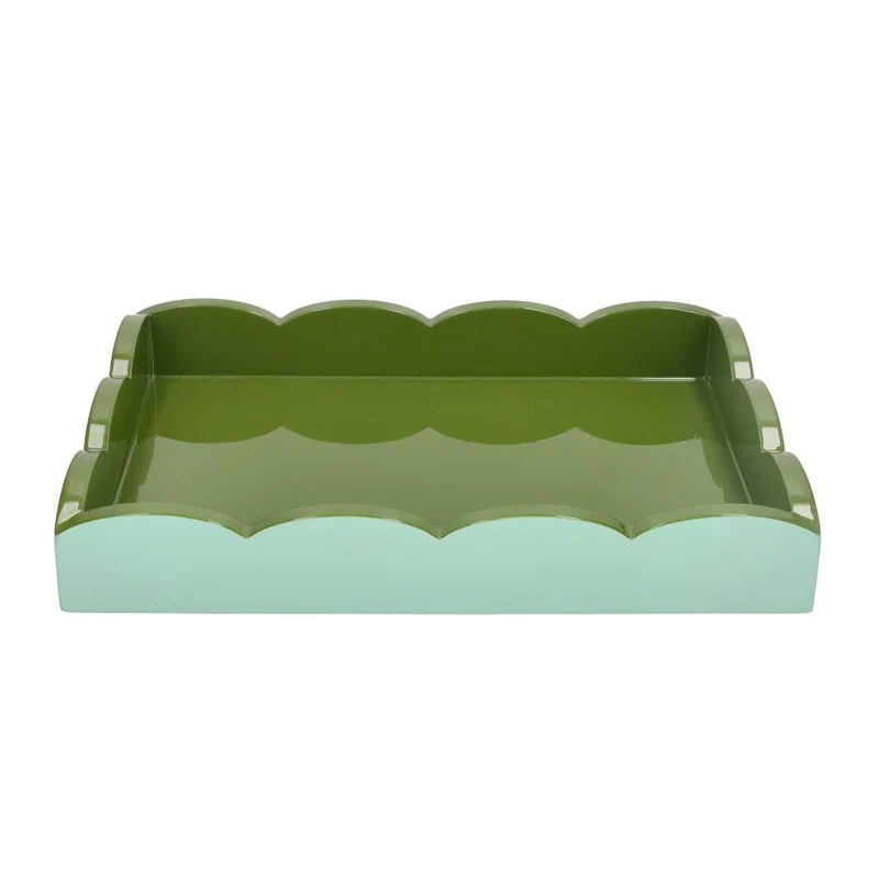 Addison Ross - Tablett Scalloped - Eau de Nil/Khaki - 28x20 cm