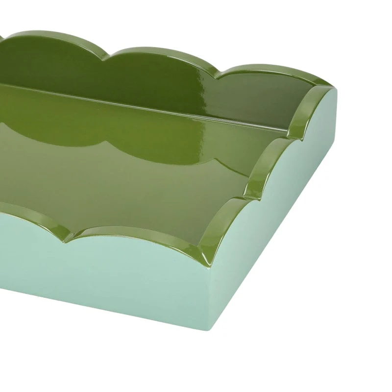 Addison Ross - Tablett Scalloped - Eau de Nil/Khaki - 28x20 cm