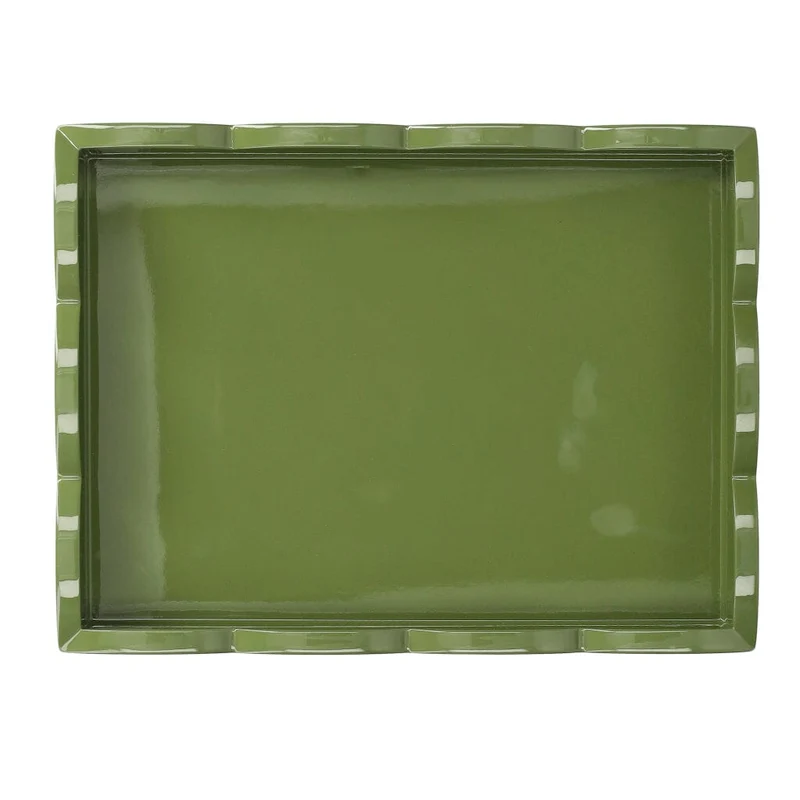 Addison Ross - Tablett Scalloped - Eau de Nil/Khaki - 28x20 cm