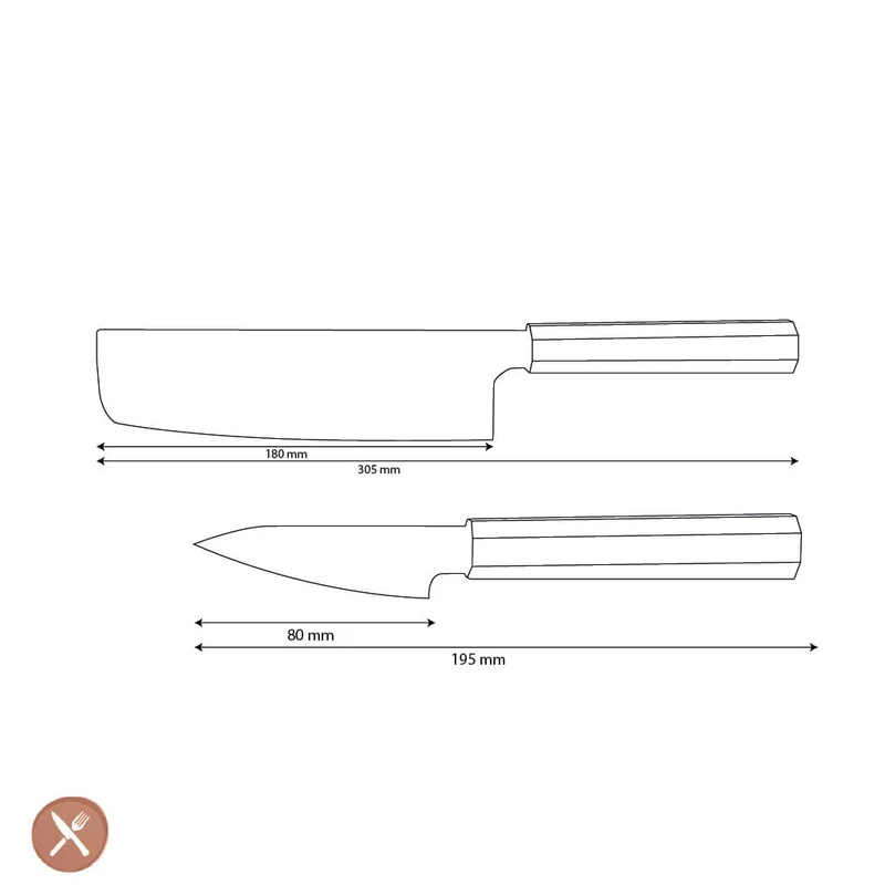 Shinrai Knives – Kigami Exclusive Damascus 2-teiliges Set – Nakiri + Schälmesser