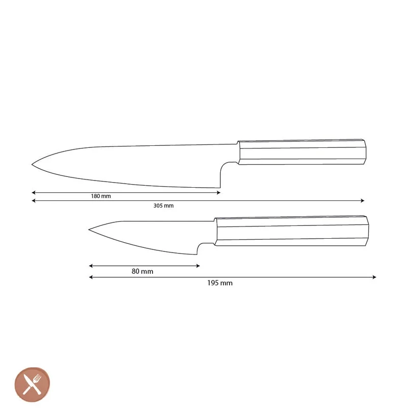 Shinrai Knives – Kigami Exclusive Damascus 2-teiliges Set – Santoku + Schälmesser