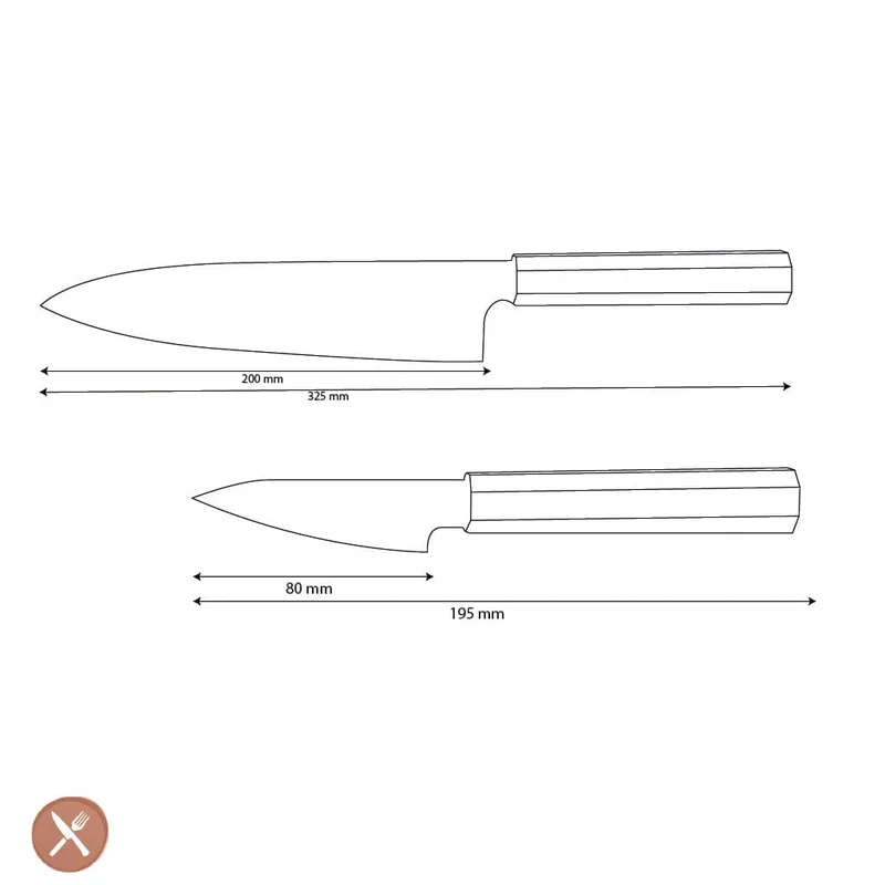 Shinrai Knives – Kigami Exclusive Damascus 2-teiliges Set – Kochmesser + Schälmesser