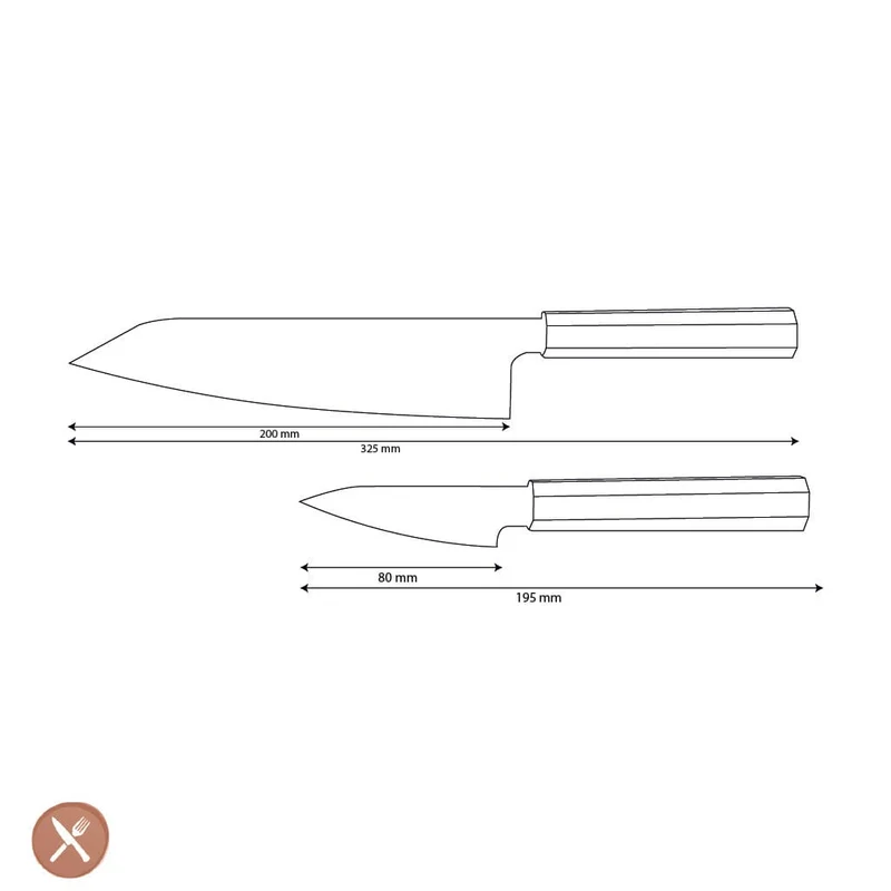Shinrai Knives – Kigami Exclusive Damaskus 2-teiliges Set – Kiritsuke + Schälmesser