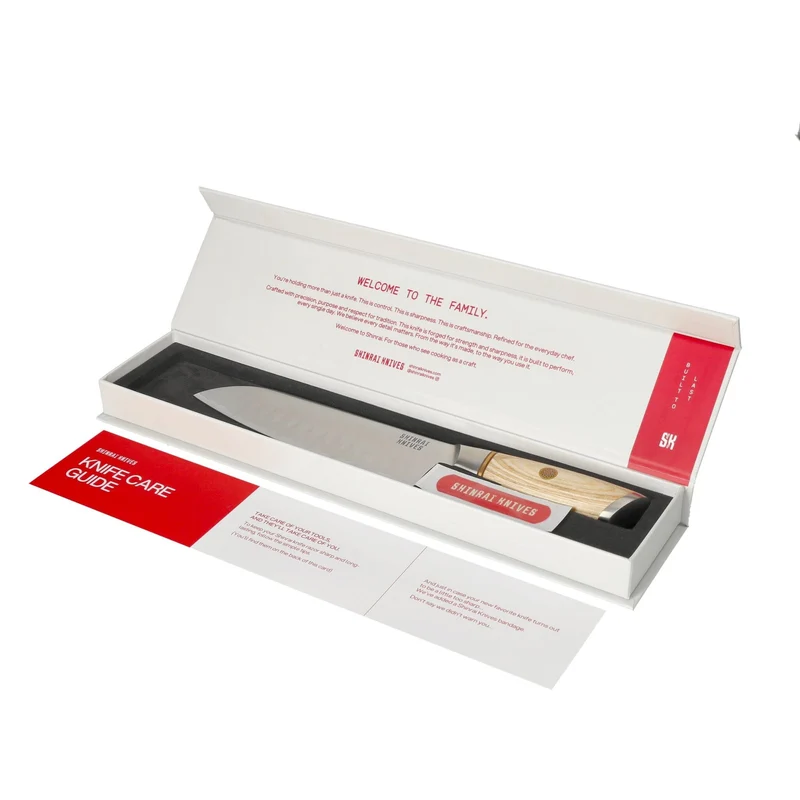 Shinrai Knives - Hikari Damast 2-teiliges Set - Santoku + Schälmesser