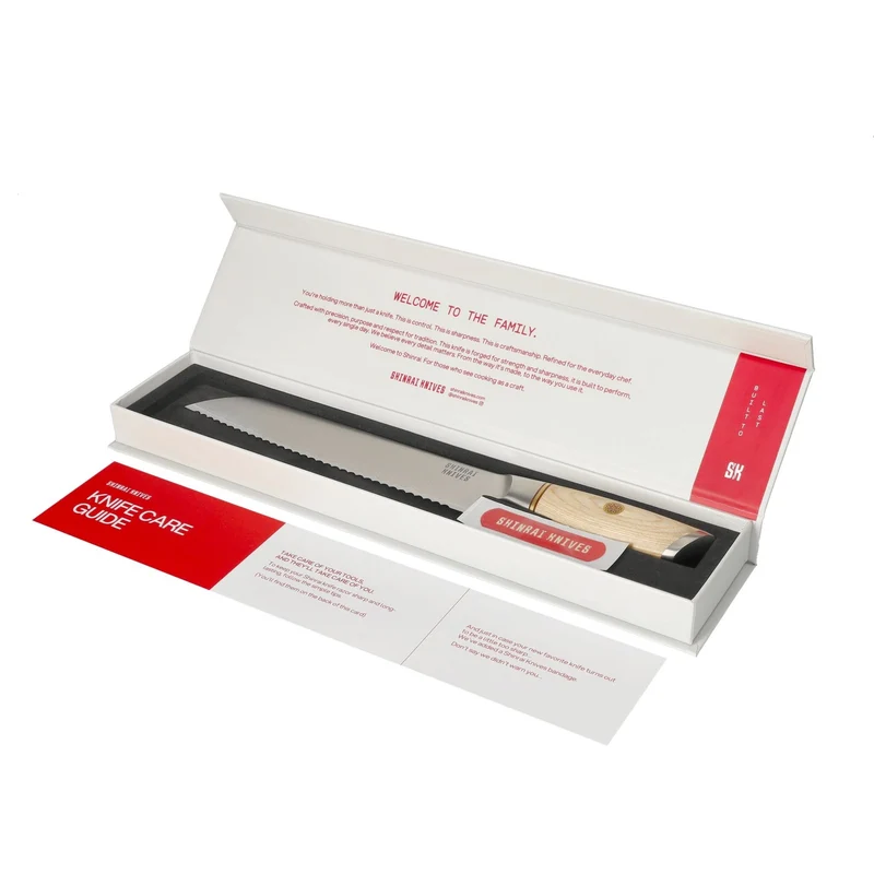 Shinrai Knives – Hikari Damast 3-teiliges Set – Kochmesser + Brotmesser + Schälmesser