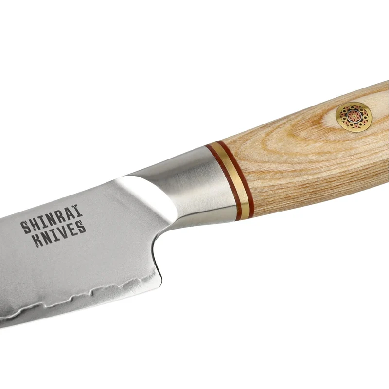 Shinrai Knives - Hikari Damaskus 4-teiliges Set - Kochmesser + Santoku + Brotmesser + Schälmesser