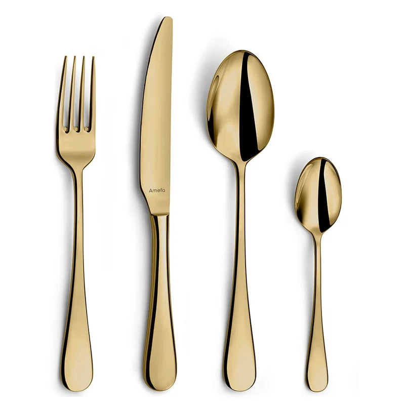 Amefa - Venus 24-teiliges Besteckset 6 Personen Hochglanz Gold - in luxuriösem Etui