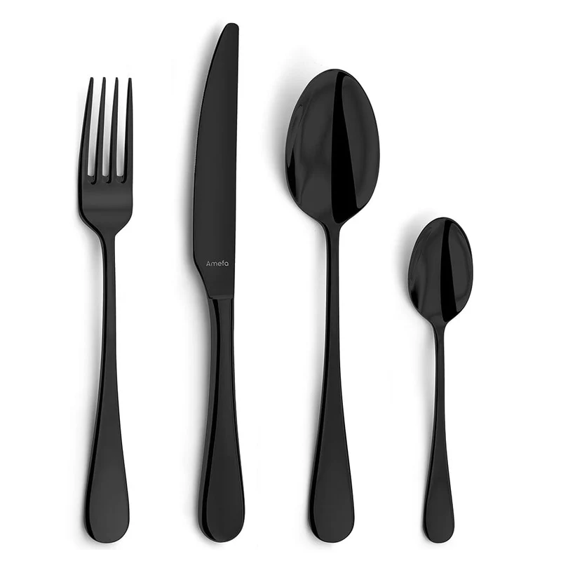 Amefa - Venus 24-teiliges Besteckset 6 Personen Hochglanz Schwarz - in luxuriöser Kassette