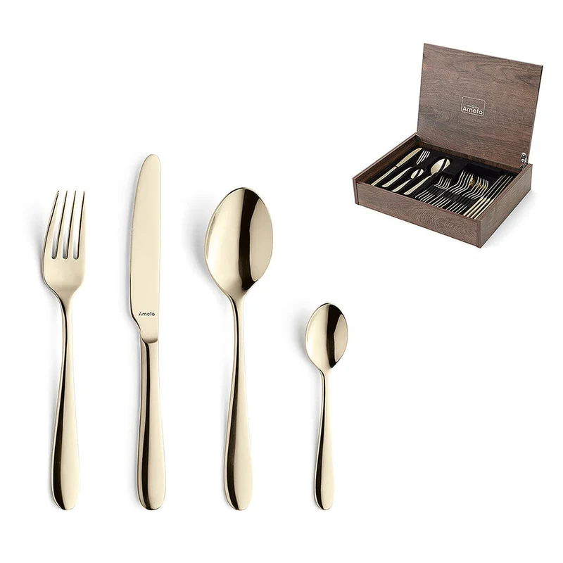 Amefa - Oxford 24-teiliges Besteckset 6 Personen Hochglanz - Champagner