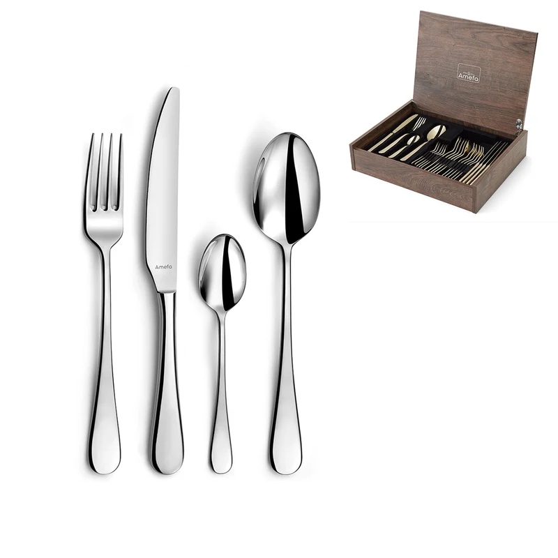 Amefa - Venus 24-teiliges Besteckset 6 Personen Hochglanz - Silberfarben