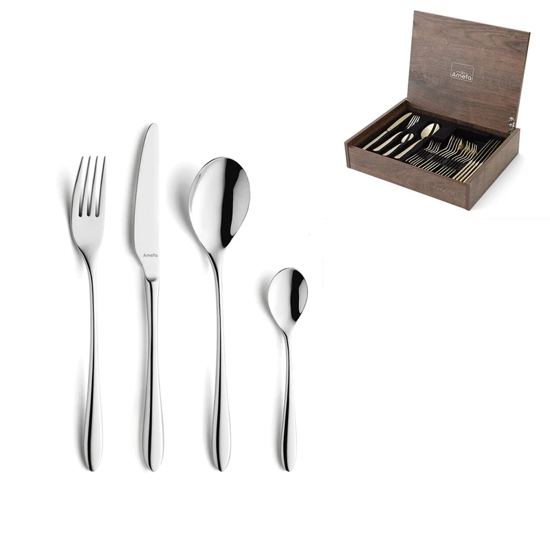 Amefa - Cuba 24-teiliges Besteckset 6 Personen Hochglanz - in Luxuskassette