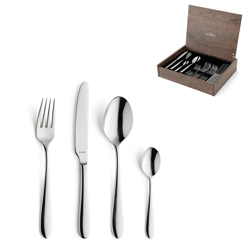 Amefa - Oxford 24-teiliges Besteckset 6 Personen Hochglanz - in luxuriöser Kassette