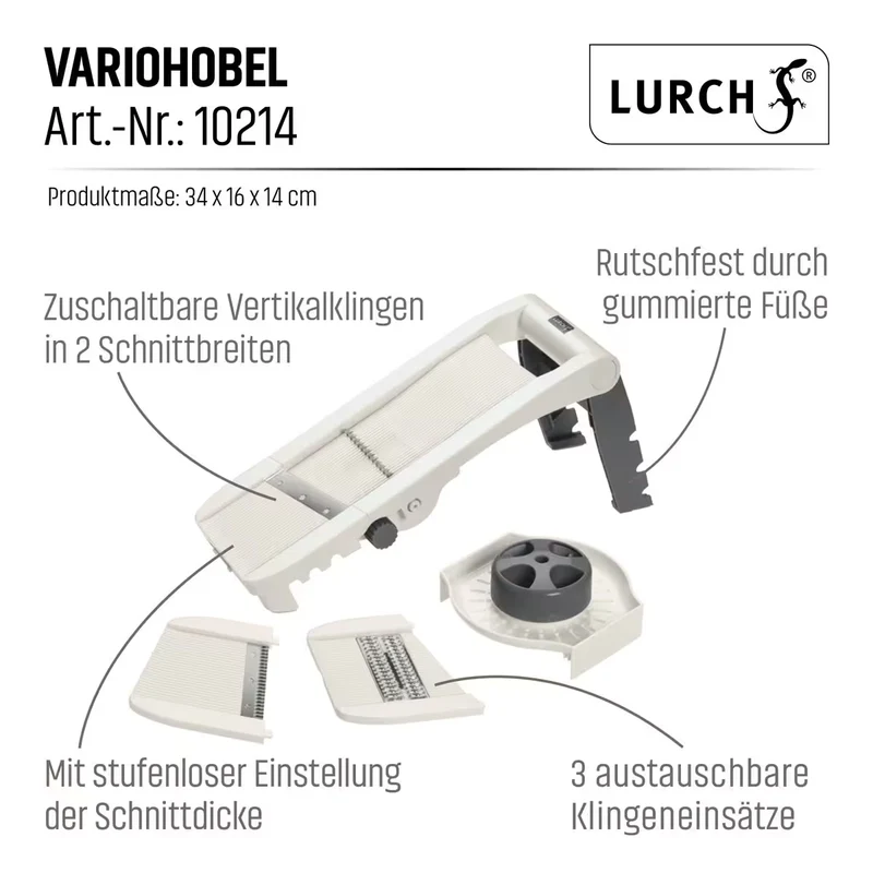 Lurch Variohobel für Scheiben, Wellen u. Julienne aus Obst und Gemüse