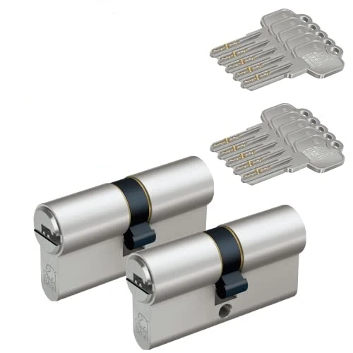 2 er SET Profilzylinder Türzylinder 80 mm