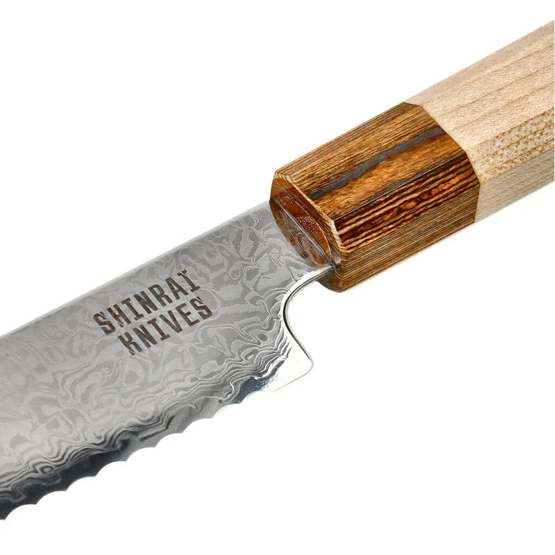 Shinrai Knives - Kōyō Damaskus Brotmesser 20 cm