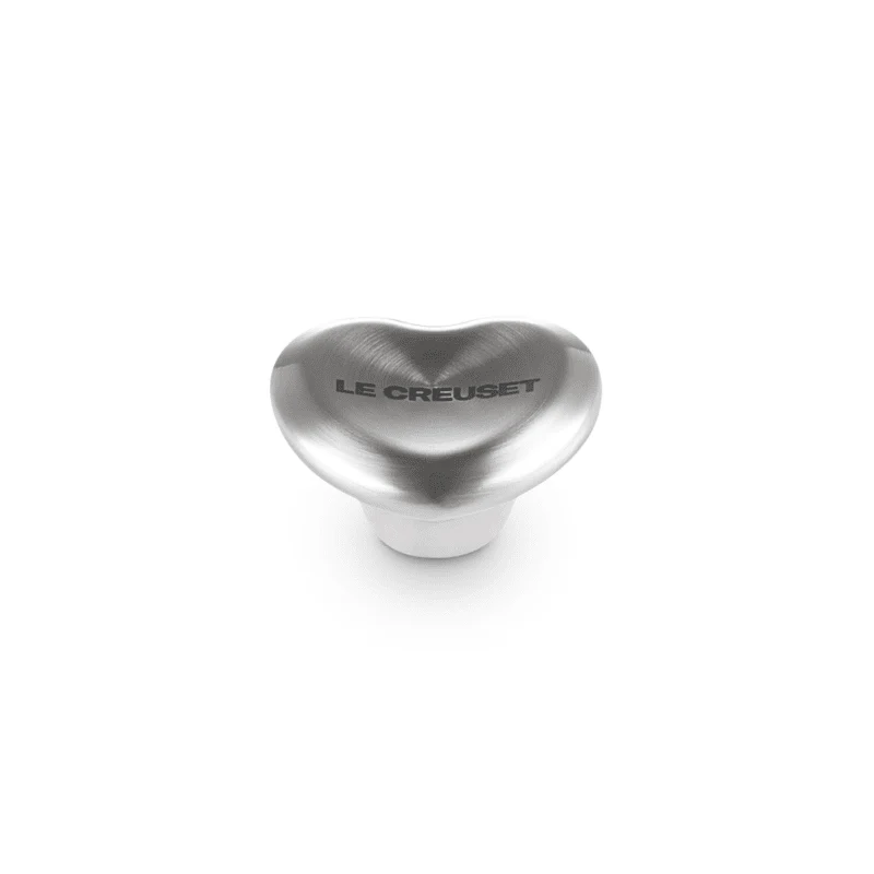 Le Creuset - Edelstahlknopf - Herz - Silber - 5 cm