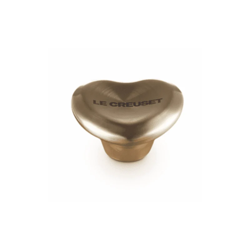 Le Creuset - Edelstahlknopf - Herz - Hellgold - 5 cm