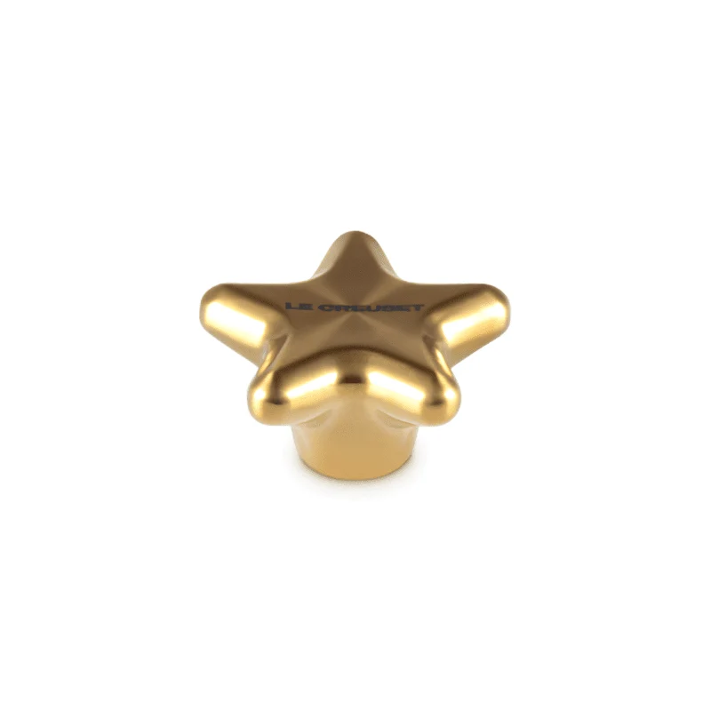 Le Creuset - Edelstahlknopf - Stern - Gold - 5 cm