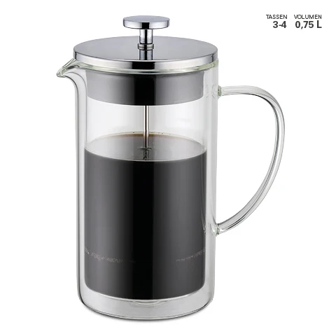 Kaffee- und Teebereiter, Borosilikatglas doppelwandig