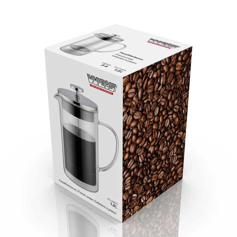 Kaffee- und Teebereiter, Borosilikatglas doppelwandig