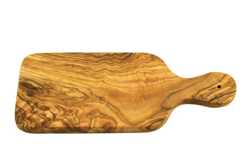 Kräuterbrett aus Olivenholz 23cm - Handgefertigt mit Griff