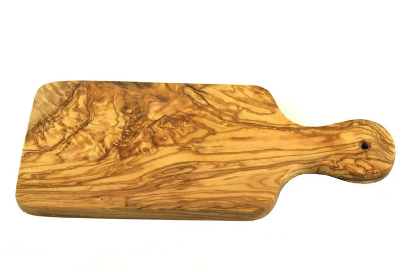 Kräuterbrett aus Olivenholz 23cm - Handgefertigt mit Griff